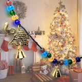 Polished Brass Decorative Elephants, Colorful Beads, Vintage Bells on a String