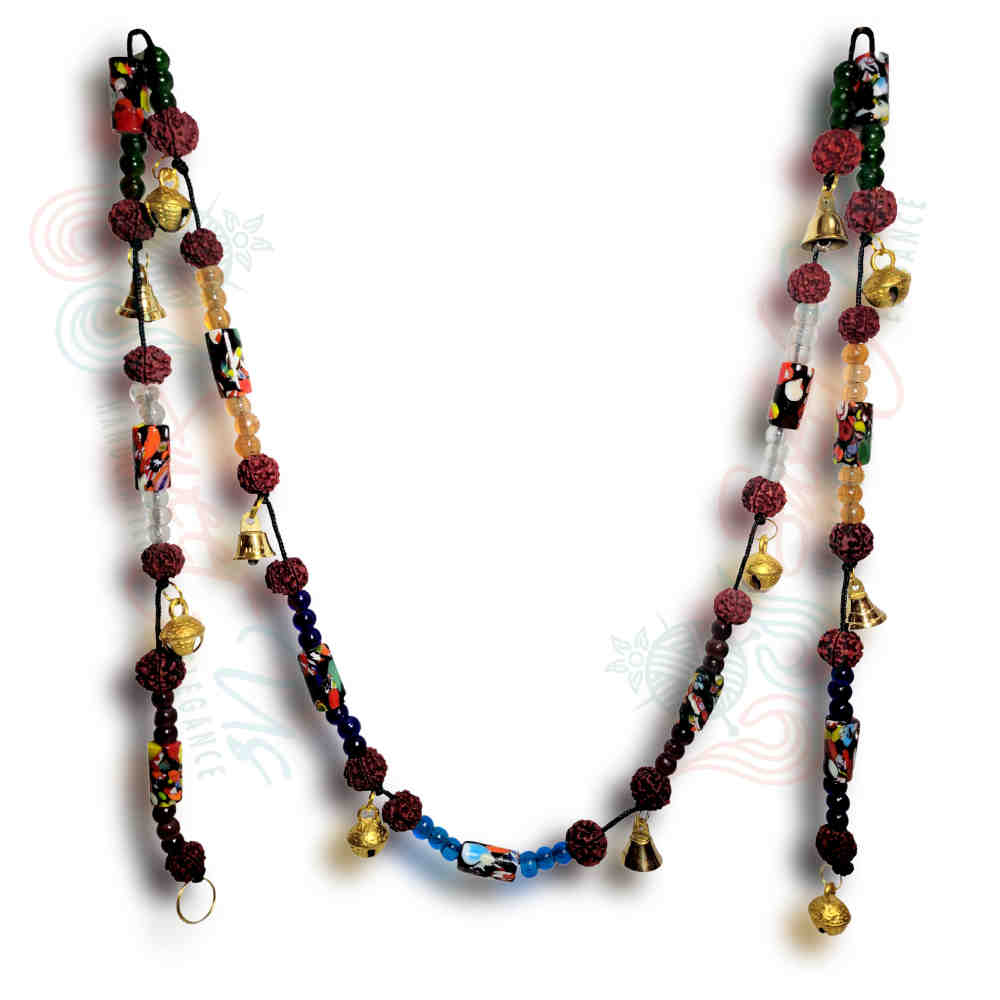 Colorful and Stress Relieving Beads, Decorative Vintage Brass Bells on a String