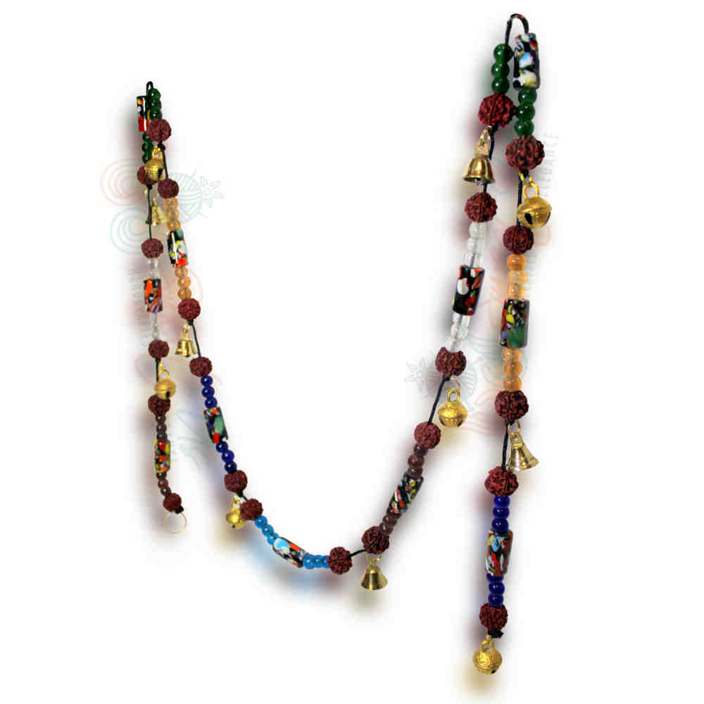 Colorful and Stress Relieving Beads, Decorative Vintage Brass Bells on a String