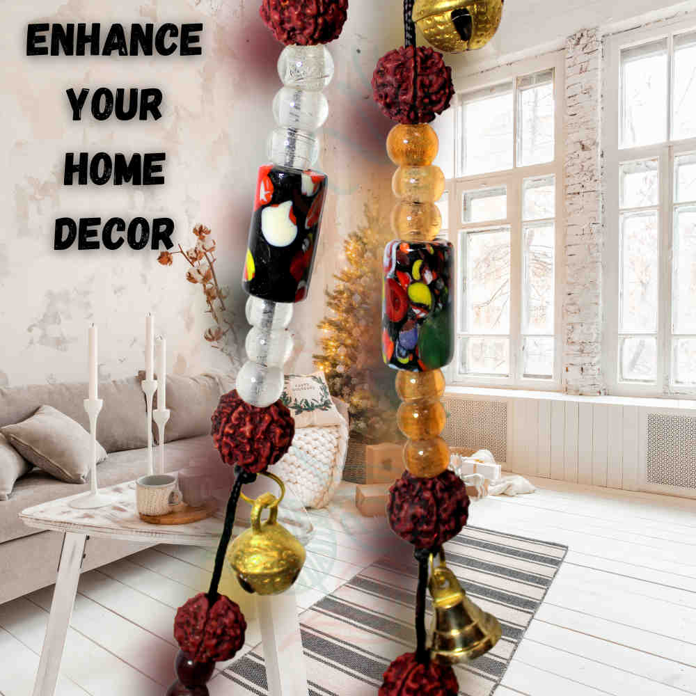 Colorful and Stress Relieving Beads, Decorative Vintage Brass Bells on a String