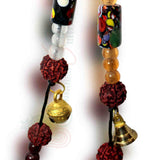 Colorful and Stress Relieving Beads, Decorative Vintage Brass Bells on a String