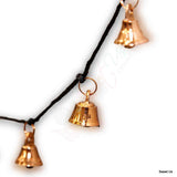 Decorative Vintage Copper Plated Brass Bells on a String, Home, Christmas Decor