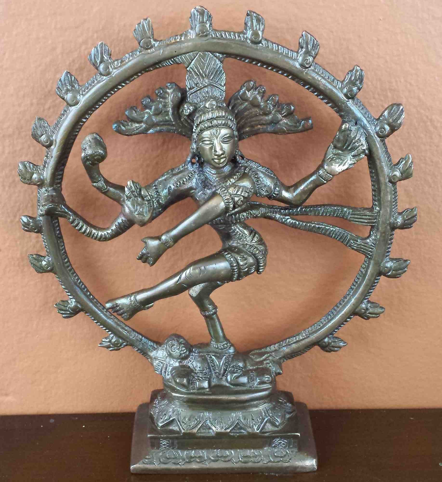 Handcarfted Hindu God Shiva Nataraja Dancing God Brass Statue Figurine Sculpture Copper Brass Finish Home Decor 6 Inches High - Sweet Us