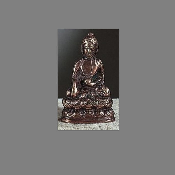 Brass Seated Buddha Shakyamuni Statue 2" High Amitabha Budhism Bronze Finish Figure - Sweet Us