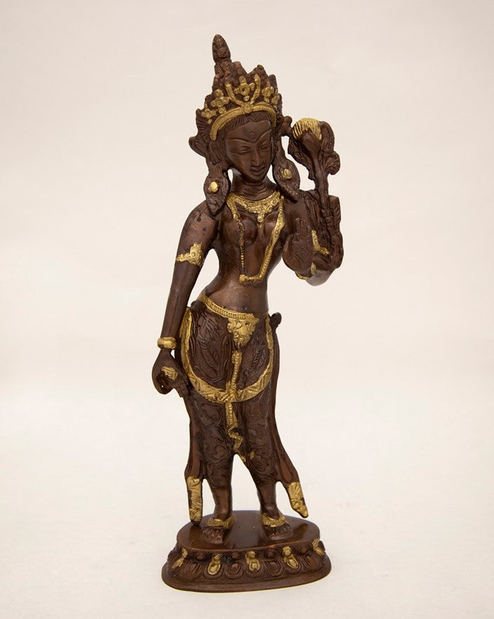 Tibetan Buddhism Copper Brass Bodhisatva Tara Goddess Tantric Meditation Statue