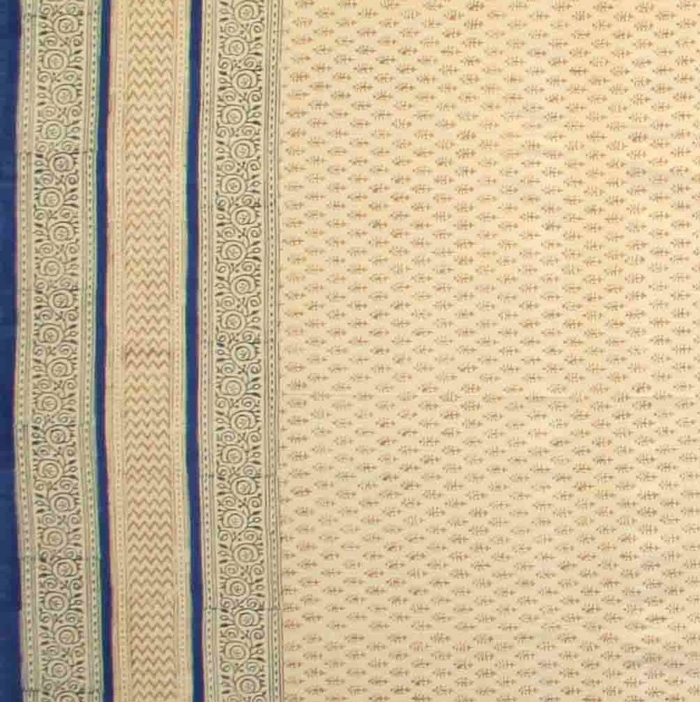 Handmade 100% Cotton Bagru Block Print Tapestry Tablecloth Bedspread Blue Twin - Sweet Us