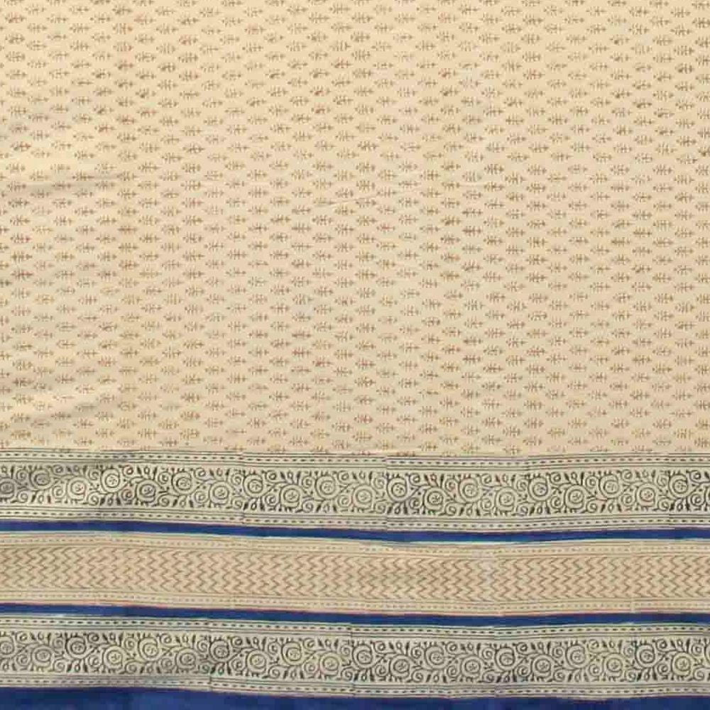 Handmade 100% Cotton Bagru Block Print Tapestry Tablecloth Bedspread Blue Full - Sweet Us