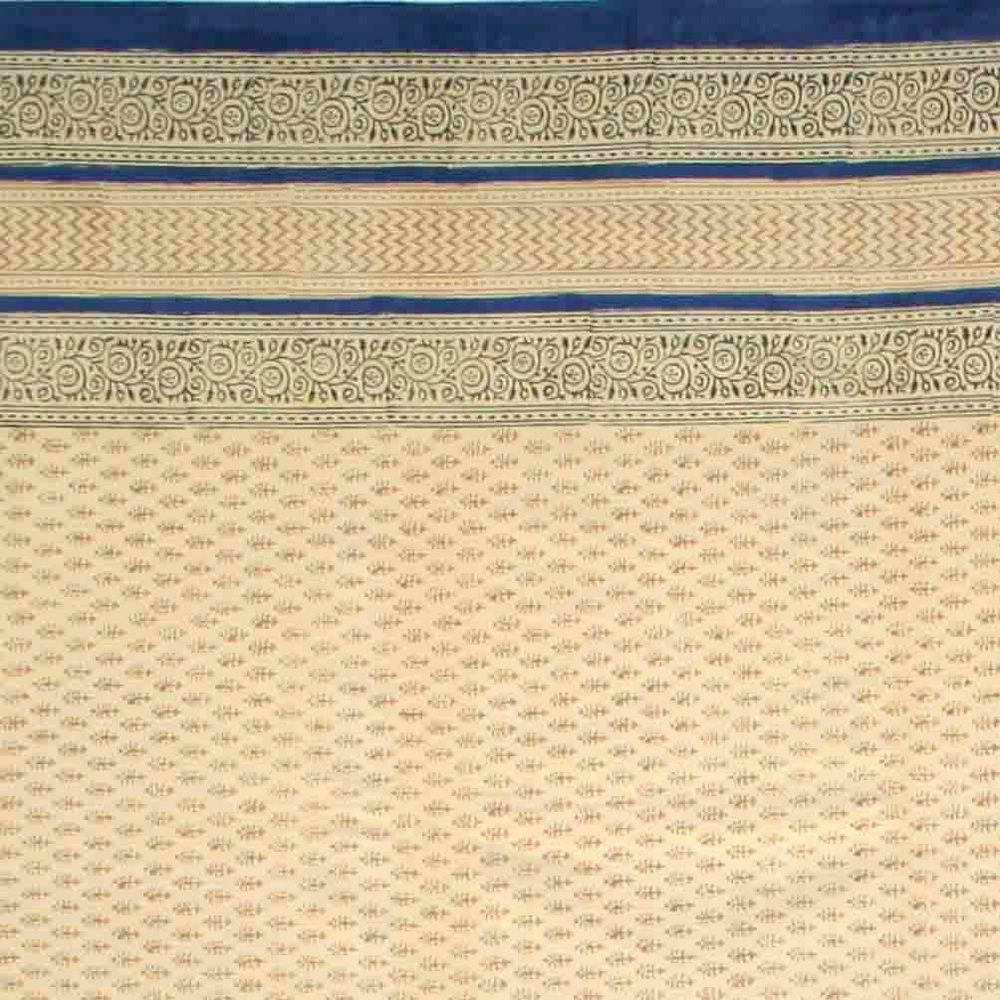 Handmade 100% Cotton Bagru Block Print Tapestry Tablecloth Bedspread Blue Full - Sweet Us