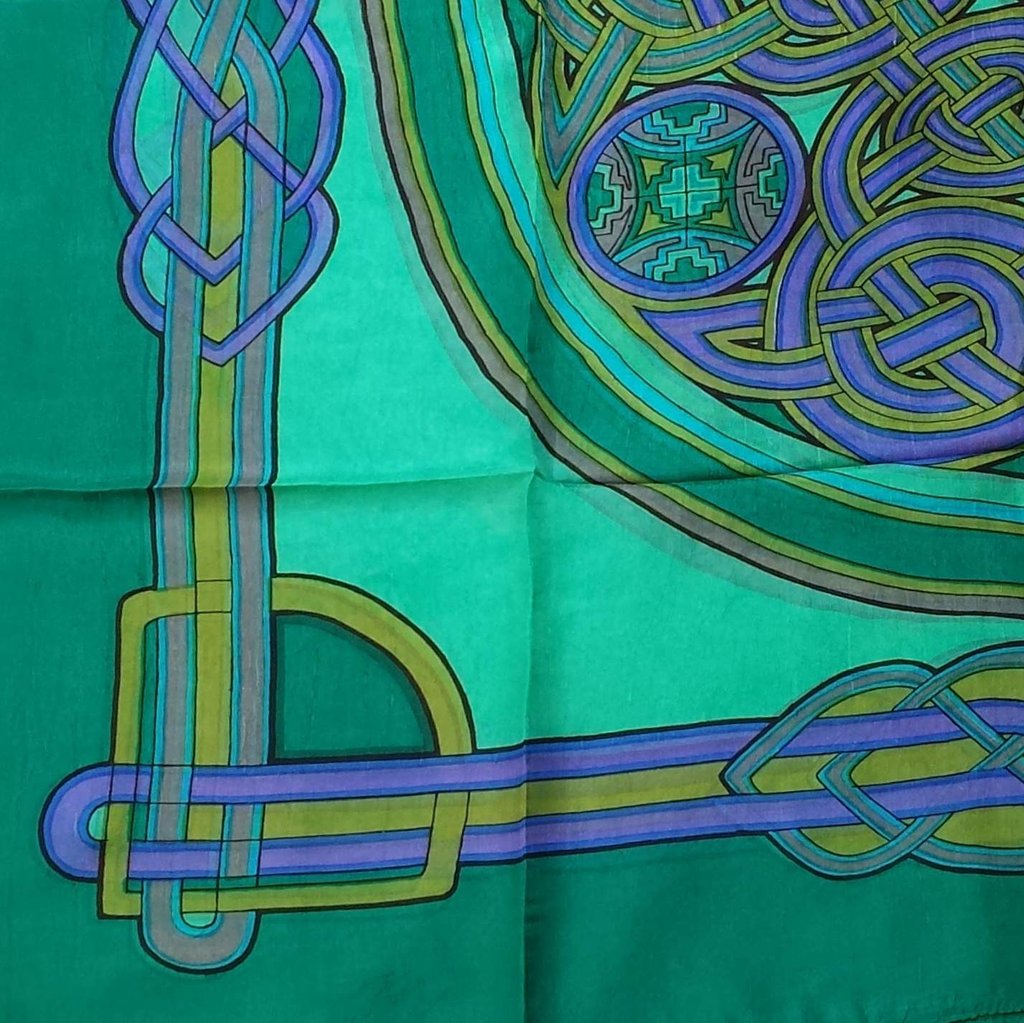 Large Scarf for Women Lightweight Soft Sheer Celtic Knot Silk Scarf Blue Red - Sweet Us