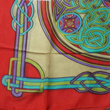 Large Scarf for Women Lightweight Soft Sheer Celtic Knot Silk Scarf Blue Red - Sweet Us