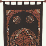 Unique Handmade Celtic Tab Top 100% Cotton Curtain Drape Panel Brown 44x88 - Sweet Us