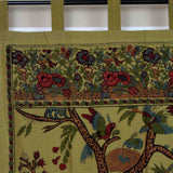 Cotton Tree of Life Tab Top Curtain Drape Door Panel 44x88 Gold Blue Purple Green Tan - Sweet Us