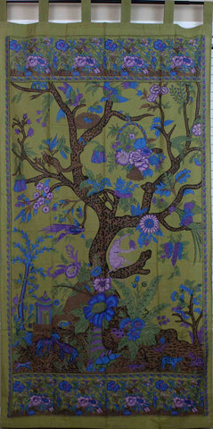  Tree of Life Tab Top Curtain-Drape-Door Panel-Cream by India  Arts : Home & Kitchen