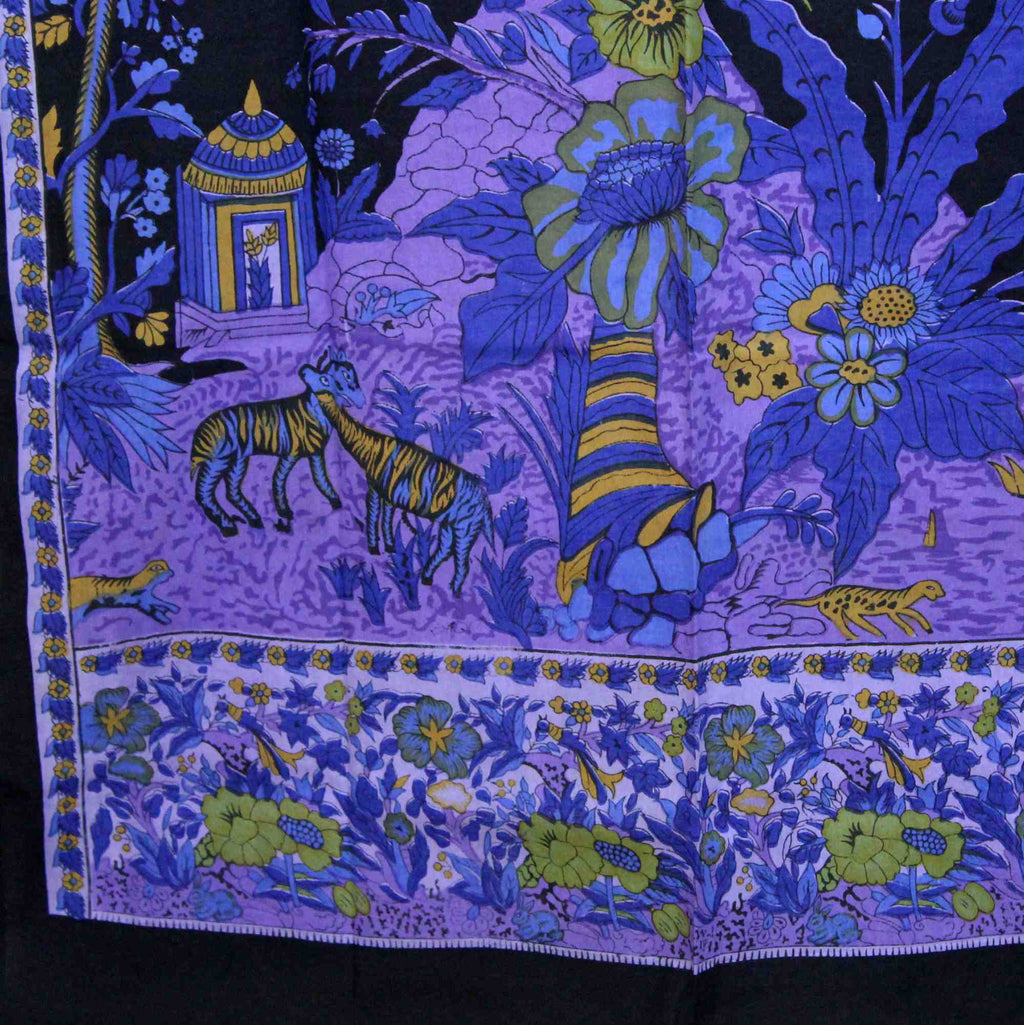 Cotton Tree of Life Tab Top Curtain Drape Door Panel 44x88 Gold Blue Purple Green Tan - Sweet Us