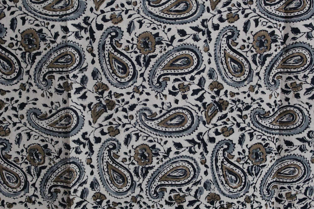 Handmade Jaipur Paisley Dabu Tab Top Curtain 100% Cotton Drape Panel 44x88 - Sweet Us