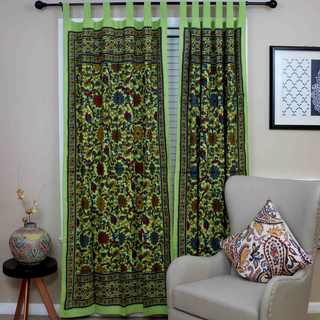 Tab Top Curtain Drape Sunflower Floral 44x88 Cotton Kitchen Door Panel