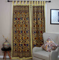 Sunflower Tab Top Cotton Curtain Drape Door Panel Window-Lemon Yellow - Sweet Us