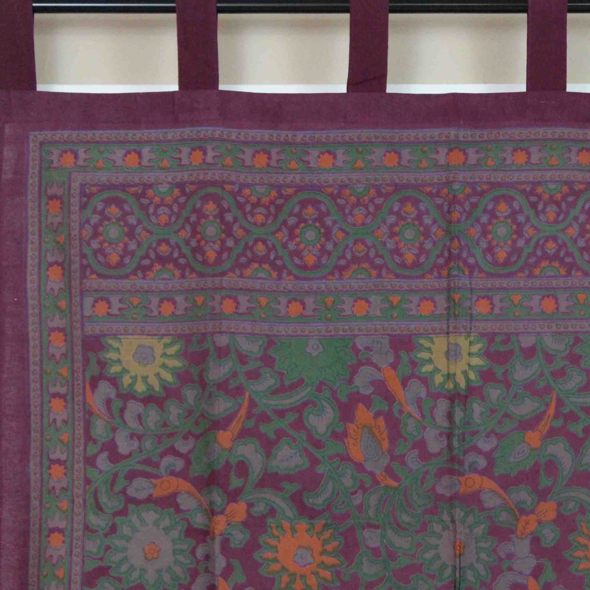 Handmade 100% Cotton Sunflower Tab Top Curtain Drape Door Panel Red - Sweet Us