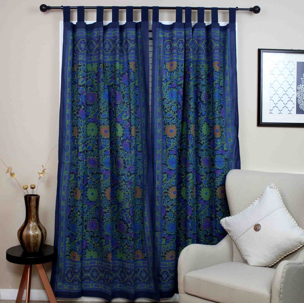 Tab Top Curtain Drape Sunflower Floral 44x88 Cotton Kitchen Door Panel