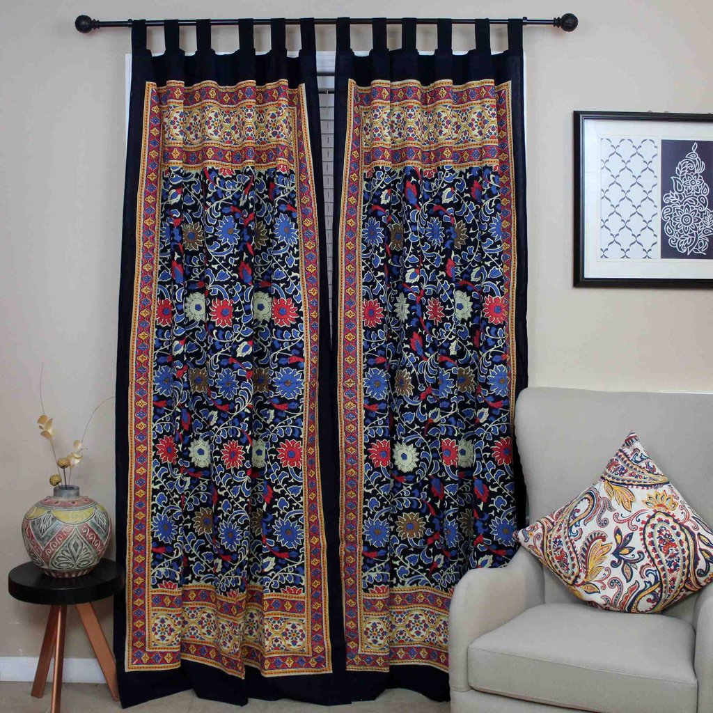 Tab Top Curtain Drape Sunflower Floral 44x88 Cotton Kitchen Door Panel