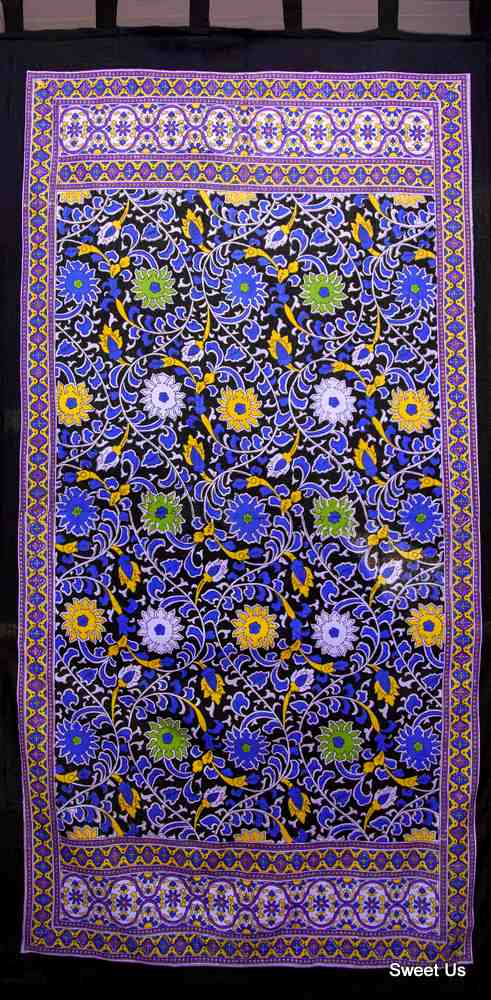 Tab Top Curtain Drape Sunflower Floral 44x88 Cotton Kitchen Door Panel