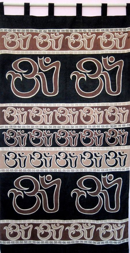 Handmade Om Print Mandala 100% Cotton Curtain Drape Panel 44x88 - Sweet Us