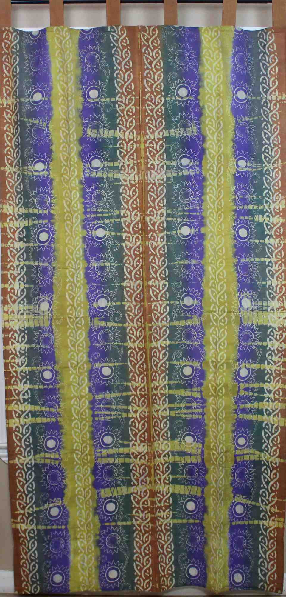 Handmade Celtic Batik Tie Dye Tab Top 100% Cotton Curtain Drape Panel 44x88 - Sweet Us