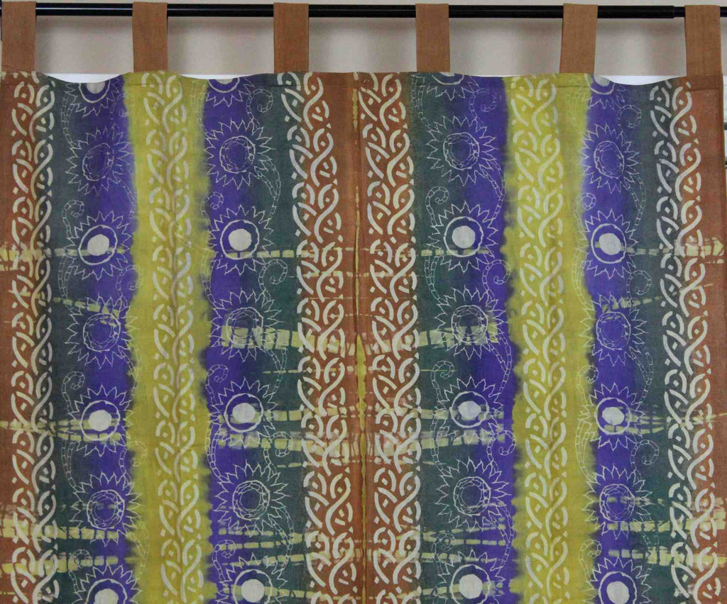 Handmade Celtic Batik Tie Dye Tab Top 100% Cotton Curtain Drape Panel 44x60 - Sweet Us