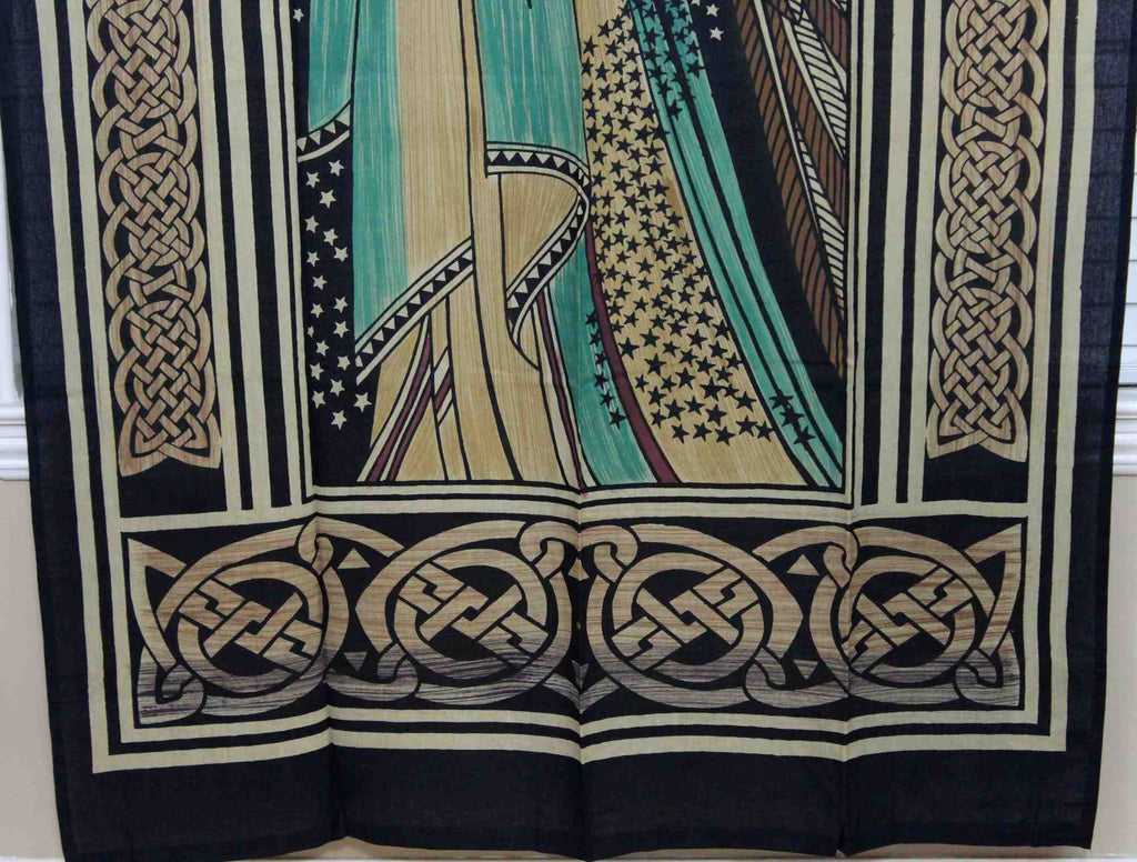 Handmade Celtic Peace Angel Cotton Tab Top Curtain Drape Panel 44x88 inches - Sweet Us