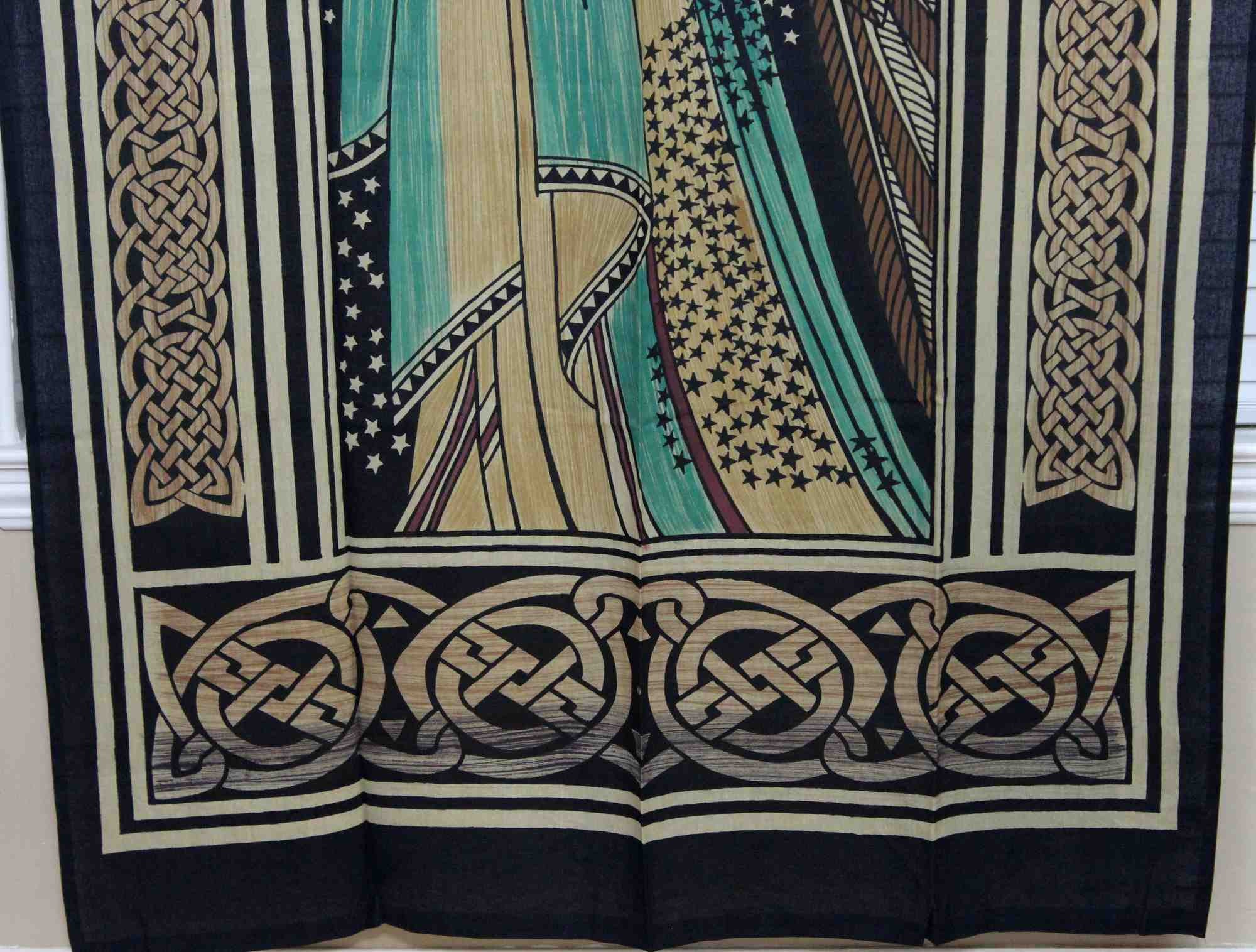 Handmade Celtic Peace Angel Cotton Tab Top Curtain Drape Panel 44x88 inches - Sweet Us