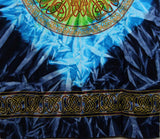 Handmade 100% Cotton Celtic Wheel of Life Batik Curtain Drape Panel Blue 44x88 - Sweet Us