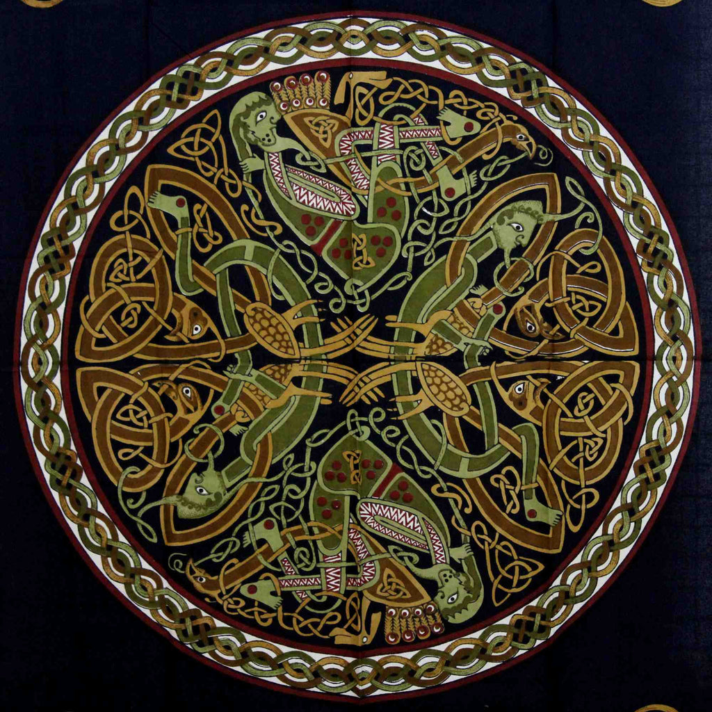 Handmade Celtic Wheel of Life 100% Cotton Tab Top Curtain Drape Panel 44x88 - Sweet Us