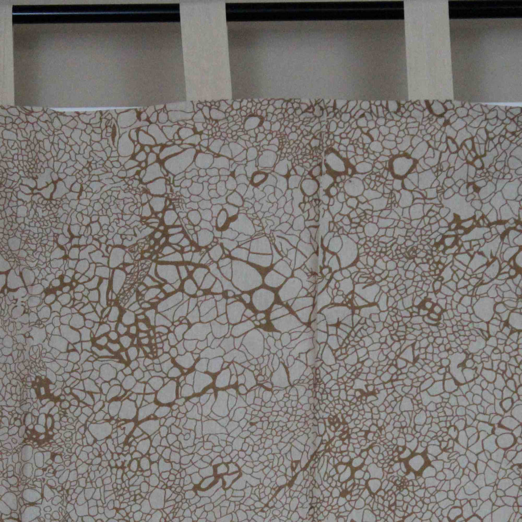 Handmade Celtic Yin Yang 100% Cotton Tab Top Curtain Drape Panel Gold 44x88 - Sweet Us