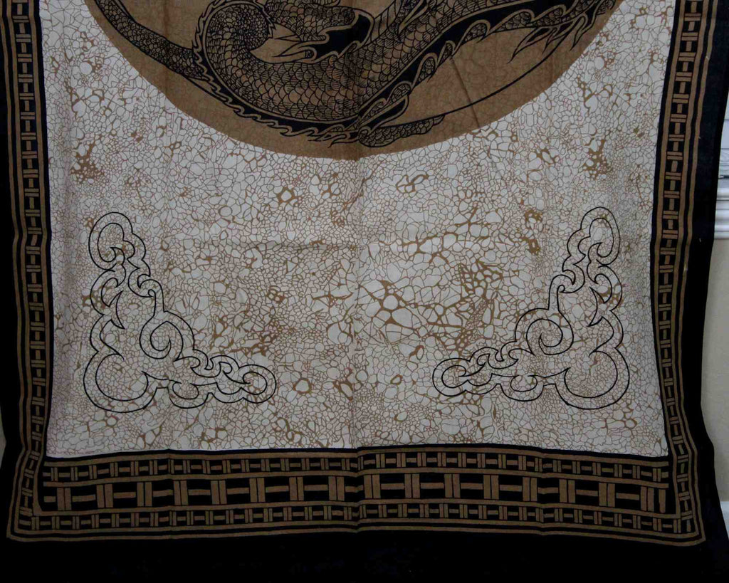 Handmade Celtic Yin Yang 100% Cotton Tab Top Curtain Drape Panel Gold 44x88 - Sweet Us