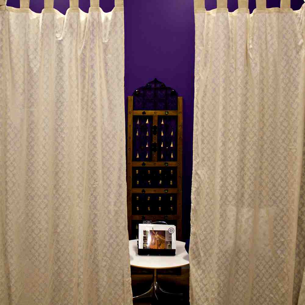 Linen Luxury Textured Weave Tab Top Sheer Curtains Cotton Off-White 44x88 in - Sweet Us