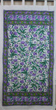 Handmade 100% Cotton French Floral Tab Top Curtain Drape Door Panel Blue Violet - Sweet Us