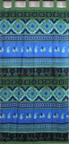 Handmade 100% Cotton Kalamkari Floral Tie Dye Tab Top Curtain Drape Panel 44x88 Blue Green - Sweet Us