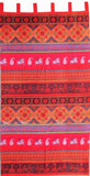 Handmade 100% Cotton Kalamkari Floral Tie Dye Tab Top Curtain Drape Panel 44x88 Red - Sweet Us