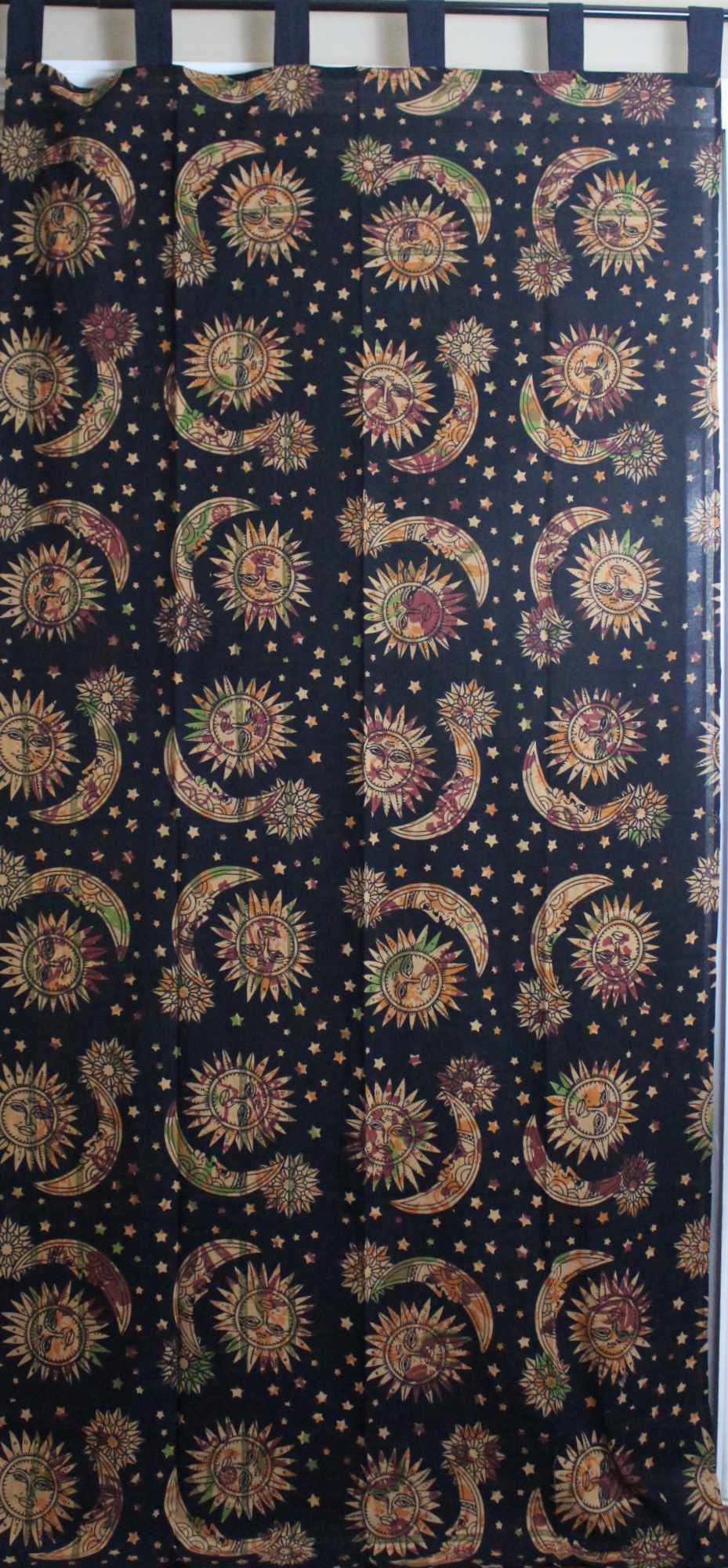Handmade Celestial Print Mandala 100% Cotton Curtain Drape Panel 44x88 inches - Sweet Us