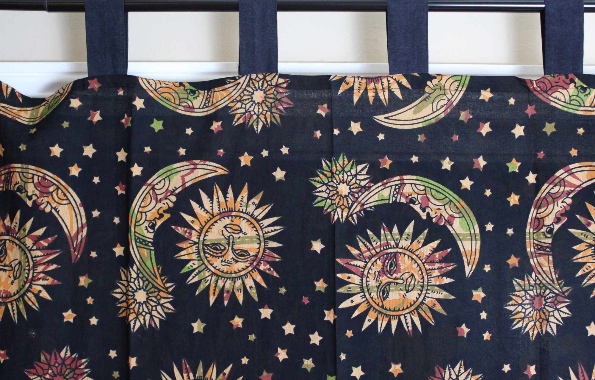 Handmade Celestial Print Mandala 100% Cotton Curtain Drape Panel 44x88 inches - Sweet Us