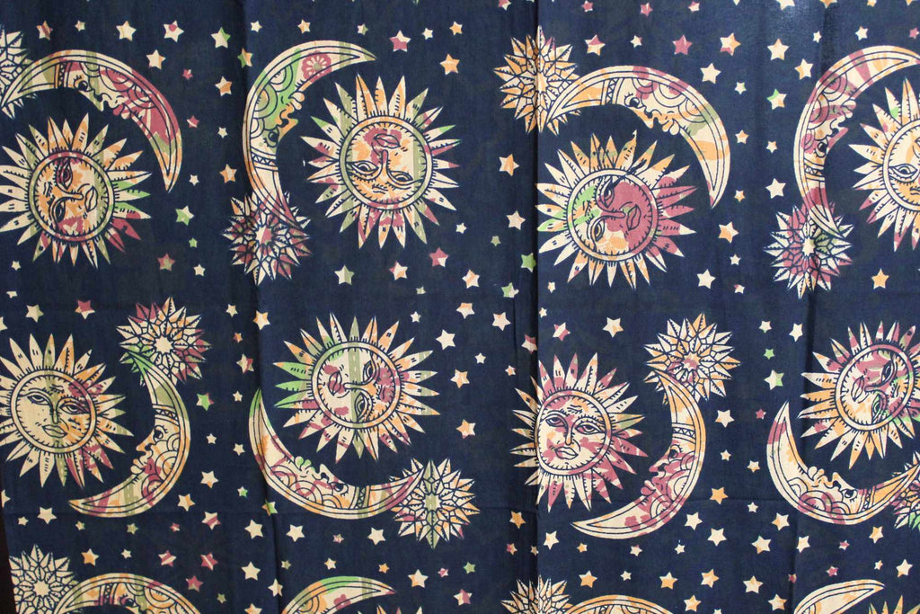 Handmade Celestial Print Mandala 100% Cotton Curtain Drape Panel 44x88 inches - Sweet Us