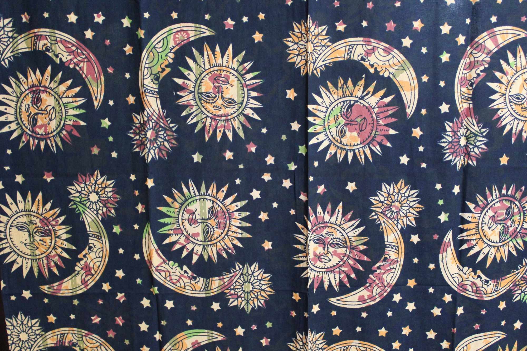 Handmade Celestial Print Mandala 100% Cotton Curtain Drape Panel 44x88 inches - Sweet Us