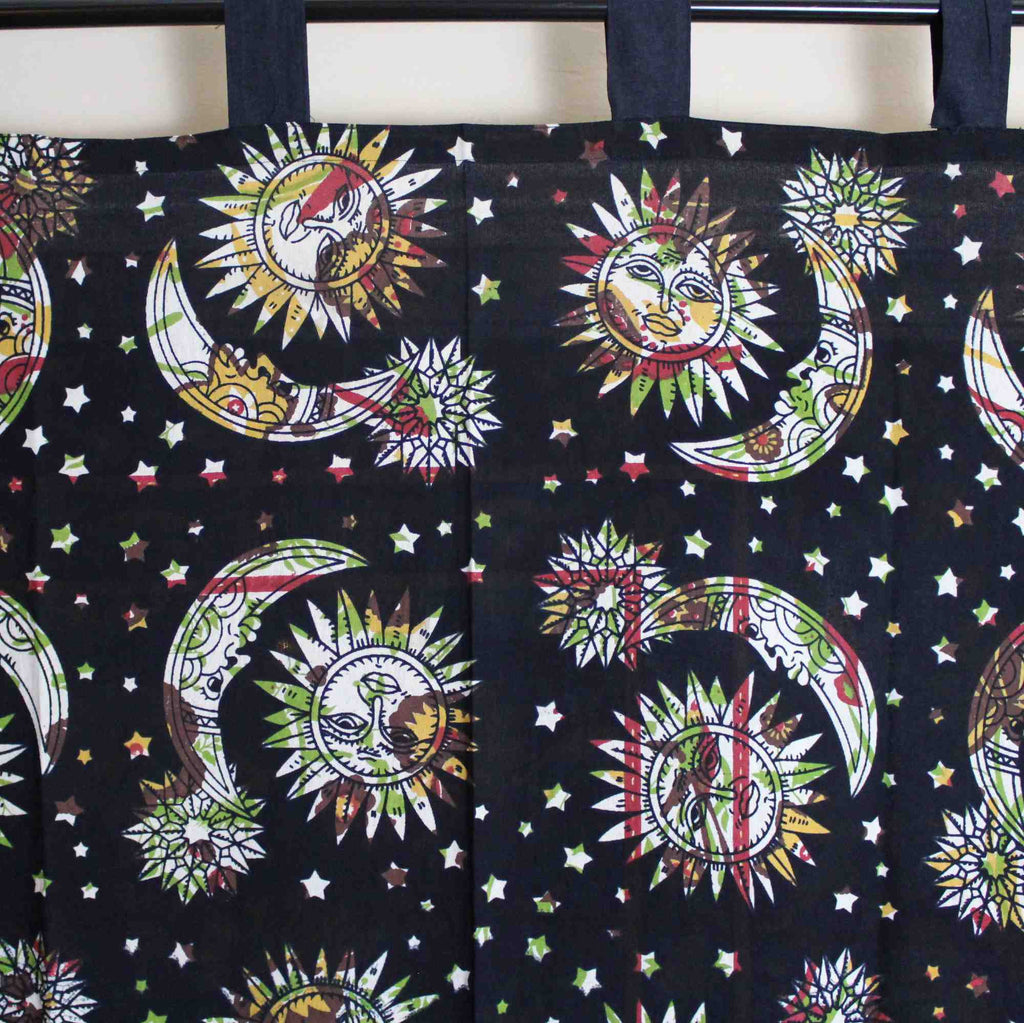 Handmade Celestial Print Mandala 100% Cotton Curtain Drape Panel 44x88 inches - Sweet Us