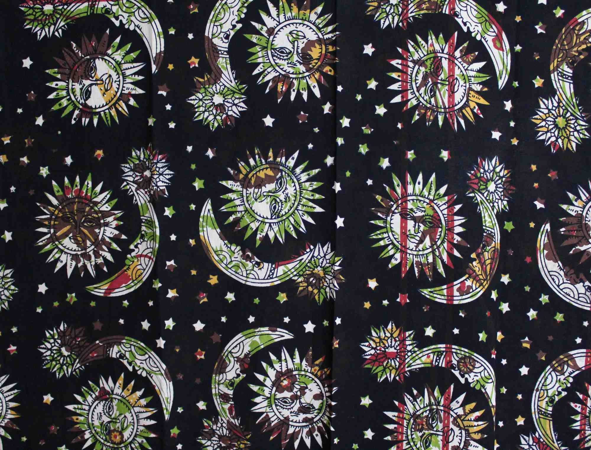 Handmade Celestial Print Mandala 100% Cotton Curtain Drape Panel 44x88 inches - Sweet Us