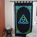 Celtic Triquetra Cotton Panel Living Room Curtain, Emerald Nightfall - Sweet Us