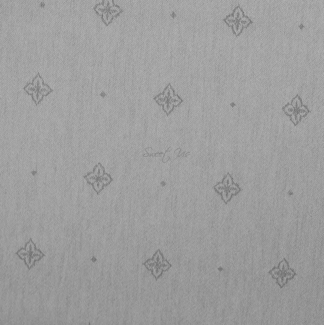 Wipeable Spill Resistant French Floral Cotton Jacquard Tablecloth, Ecru Ash