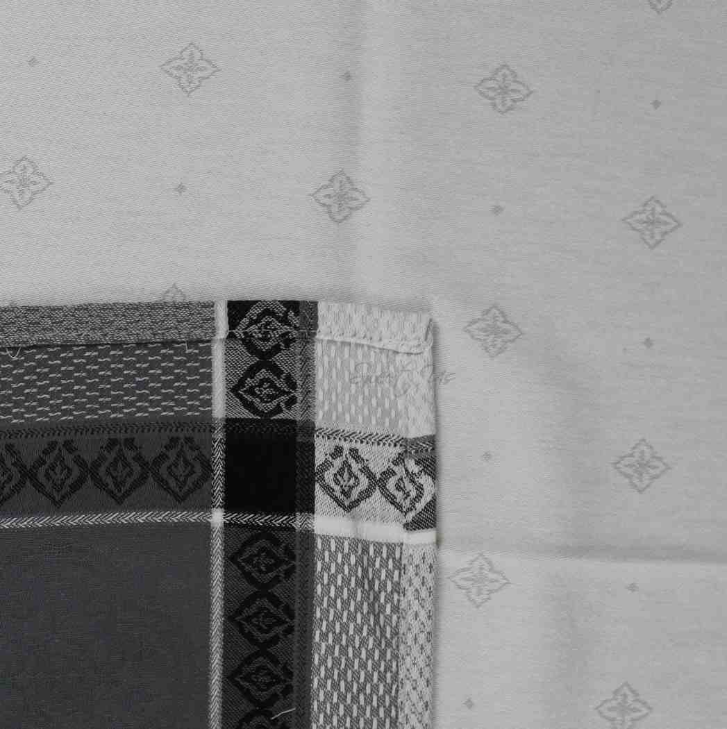 Wipeable Spill Resistant French Floral Cotton Jacquard Tablecloth, Ecru Ash