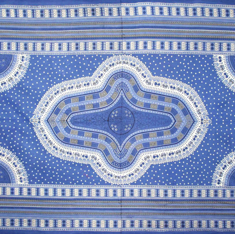 Handmade 100% Cotton Dashiki Tapestry Tablecloth Bedspread Coverlet Twin Blue - Sweet Us