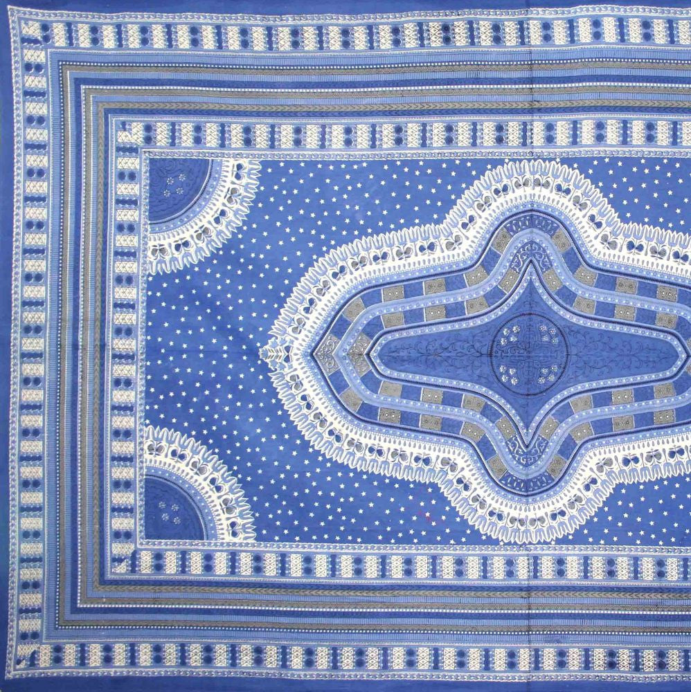 Handmade 100% Cotton Dashiki Tapestry Tablecloth Bedspread Coverlet Twin Blue - Sweet Us