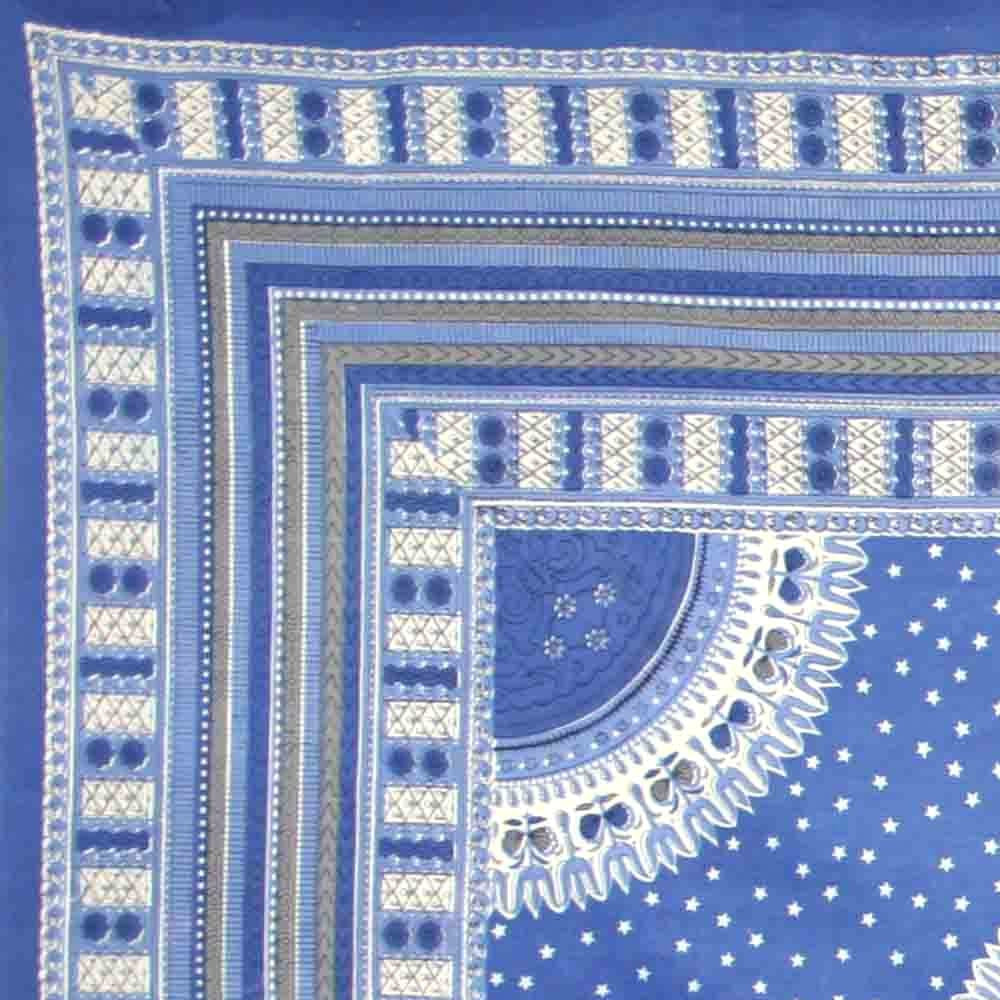 Handmade 100% Cotton Dashiki Tapestry Tablecloth Bedspread Coverlet Twin Blue - Sweet Us